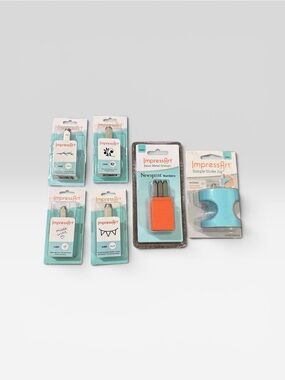 imPRESS Metal Stamping Craft Set with Teal Pieces and Orange Accent